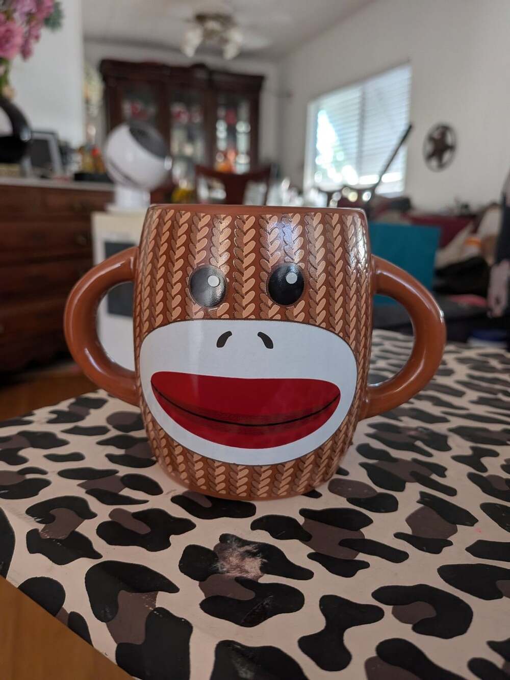 Sock Monkey Ceramic Double Handle Coffee Mug